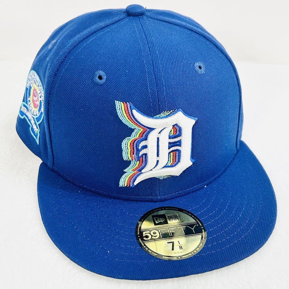 New Era Detroit Tigers Rainbow World Series 59FIFTY Fitted Hat Cap 7‎ 1/8 Blue
